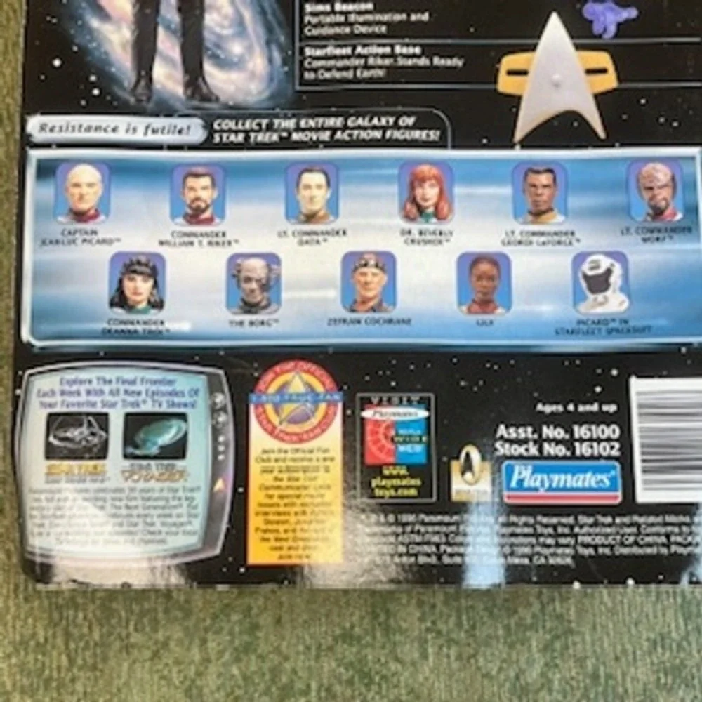 Star Trek First Contact William T Riker Playmates Figure‎ 16102 1996 NEW